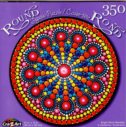 Bright Rock Mandala - 350 Round Piece Jigsaw Puzzle