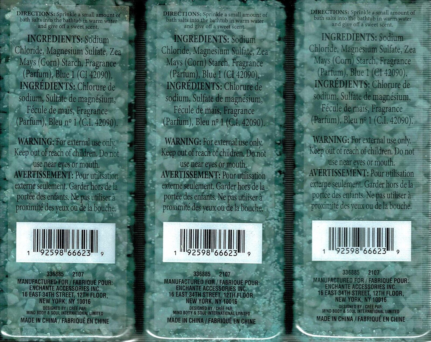 Aromatherapy Sunshine Clean Cotton Bath Salts (Set of 3)