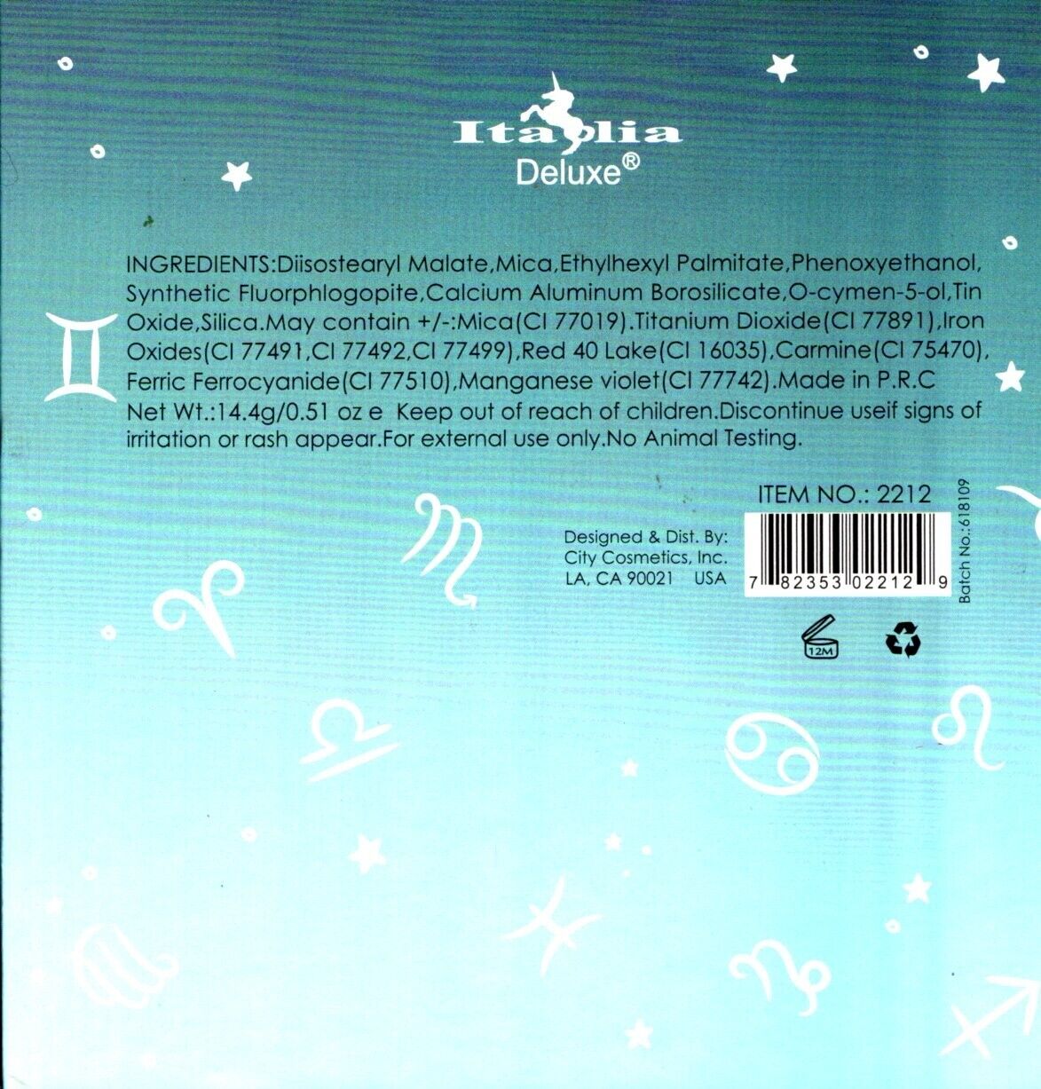 ASTROLOGY CELESTIAL COLOR PALETTE reflective and intensely pigmented shimmers!