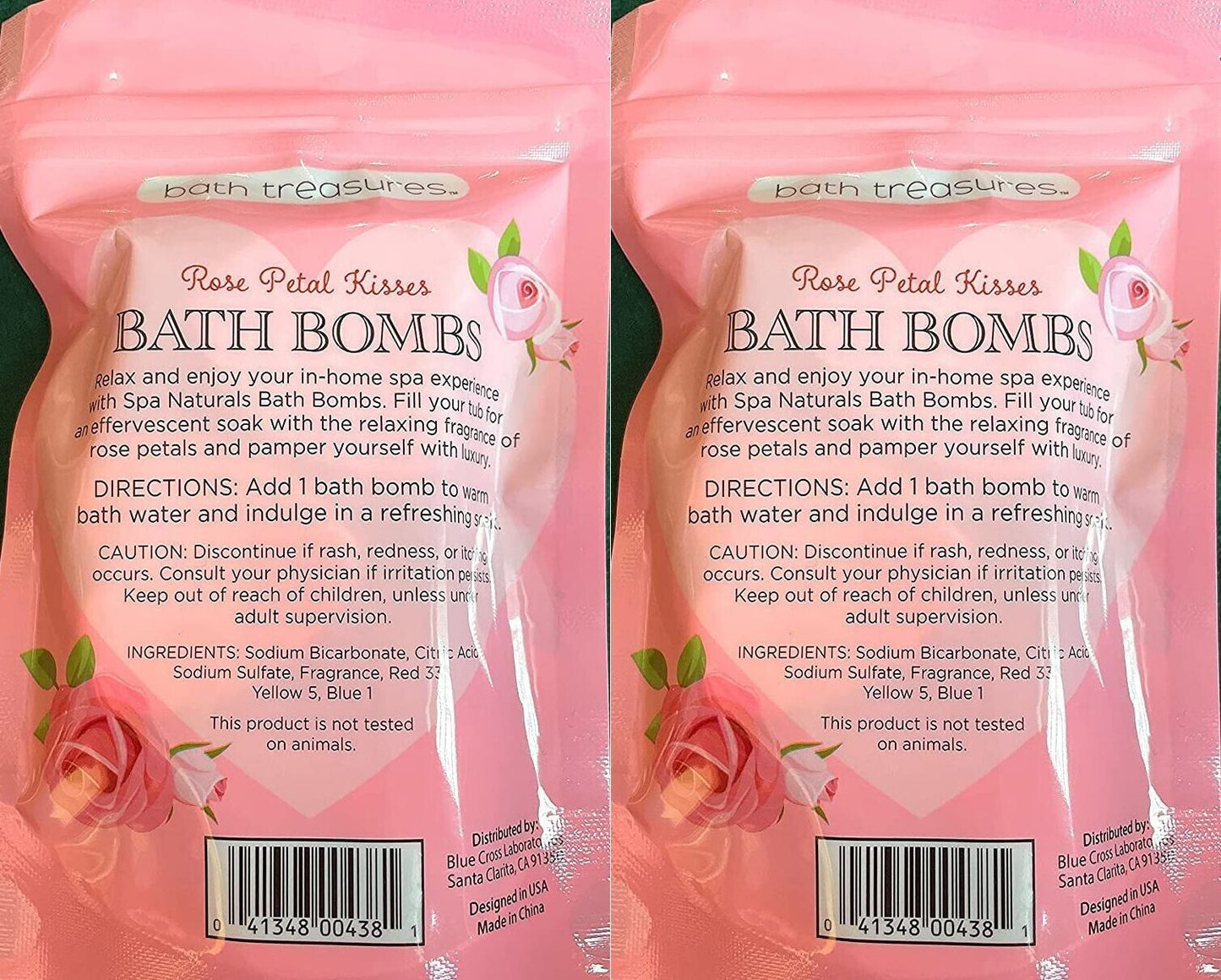 bath treasures, Bath Bombs (Rose Petal Kisses) (Set of 2)