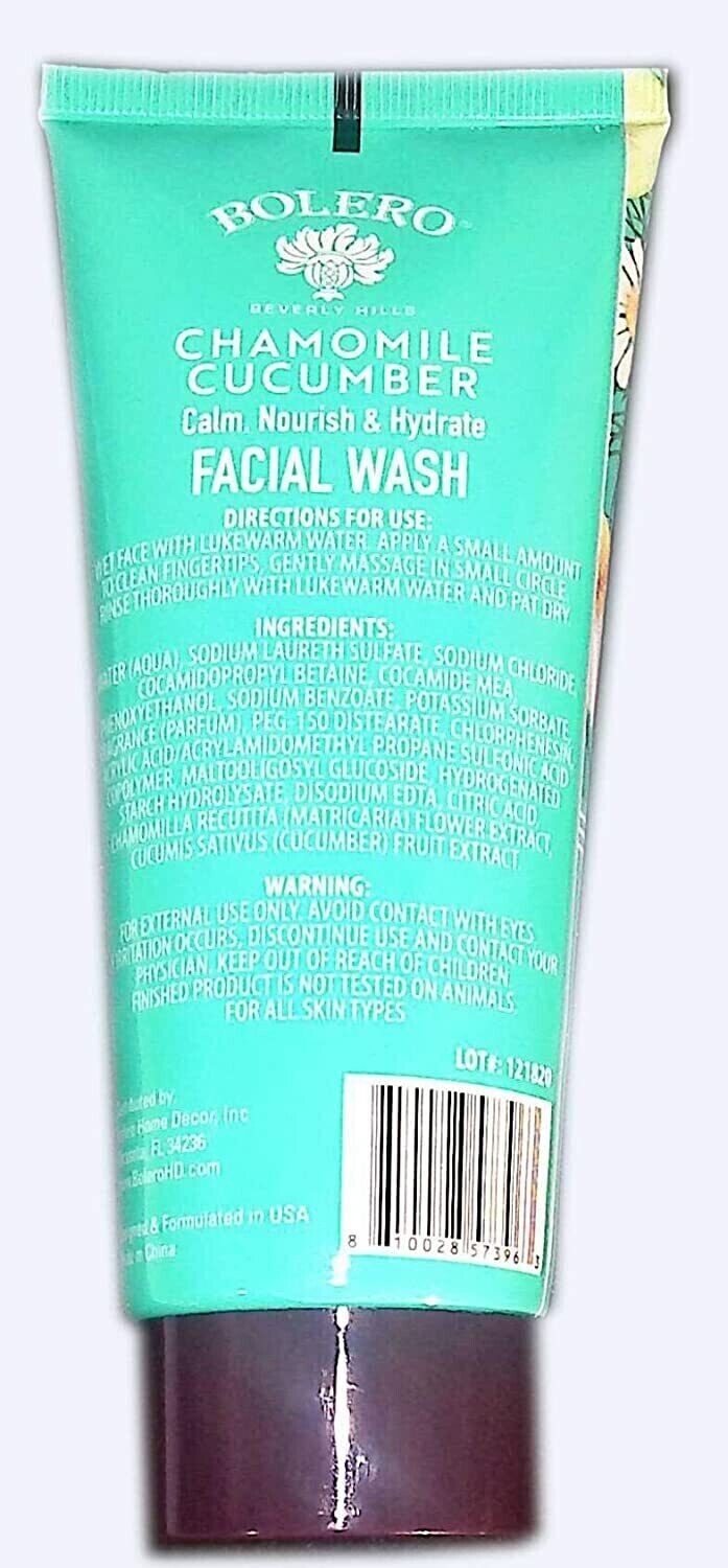 Body Scrub & Facial Wash Chamomile Cucumber Calm, Nourish & Hydrate 5fl oz Set