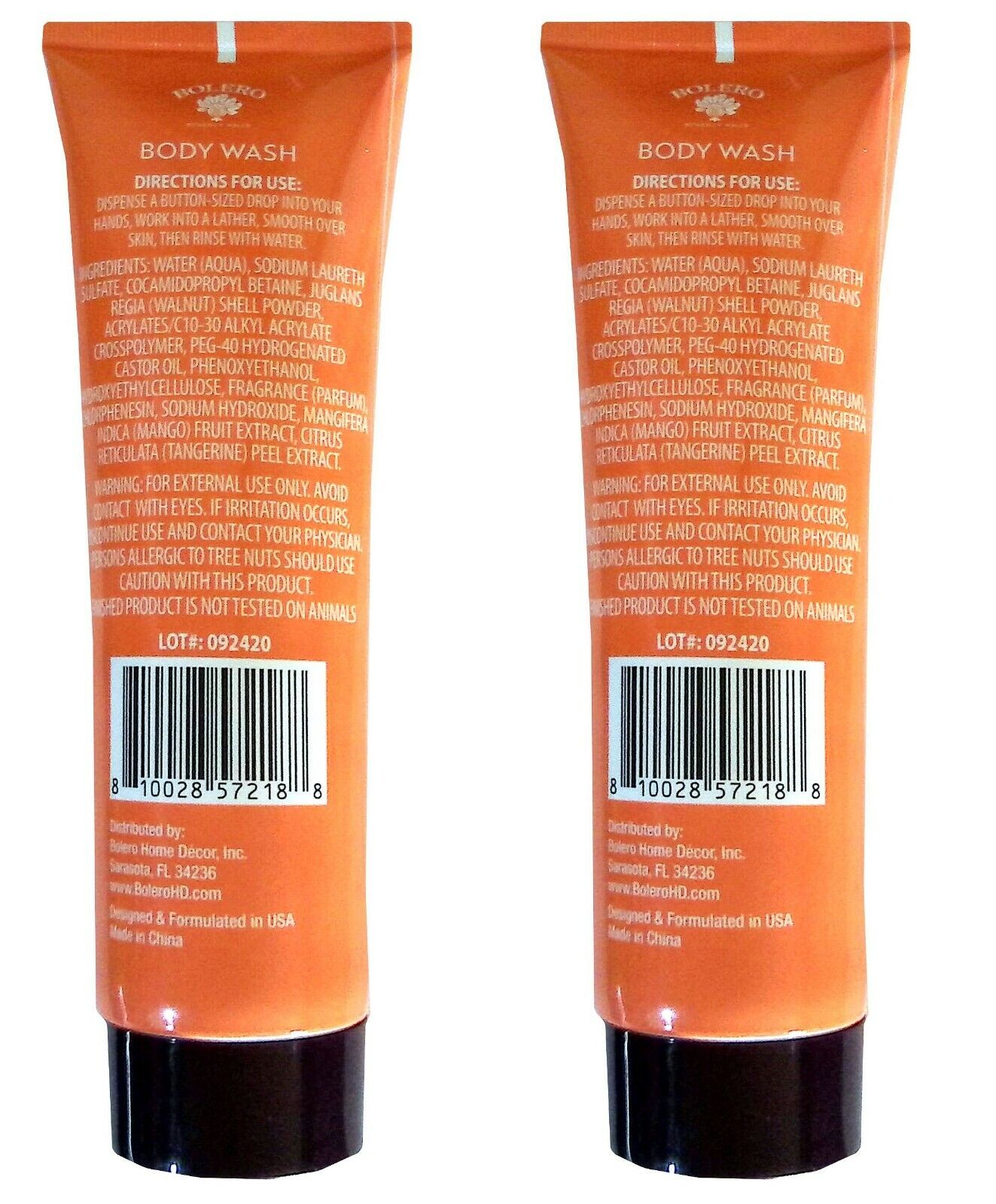 Body Wash Mango + Tangerine 10fl oz (295.7ml) (For All Skin Types) Set of 2 Pack