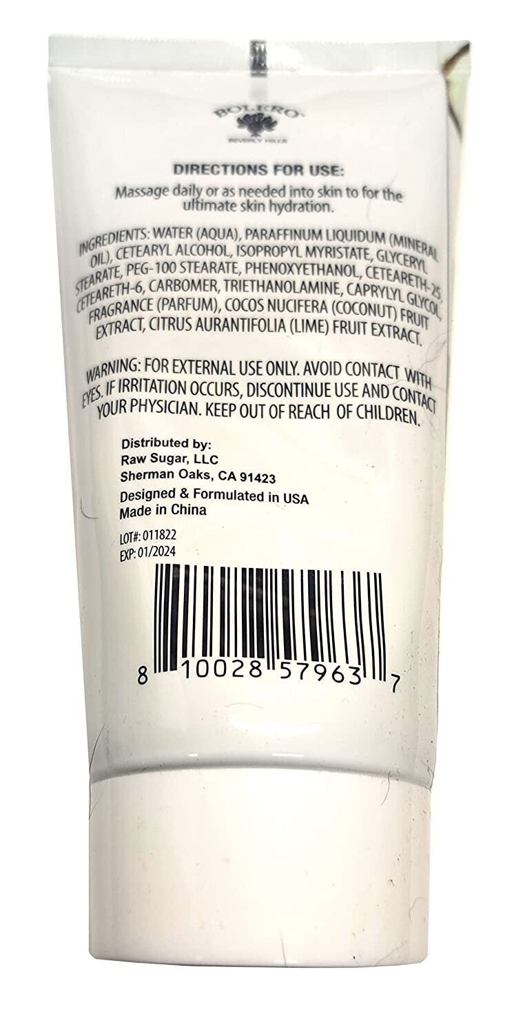 Bolero After Shower Whipped Body Cream - Coconut & Lime 5fl oz Set of 2