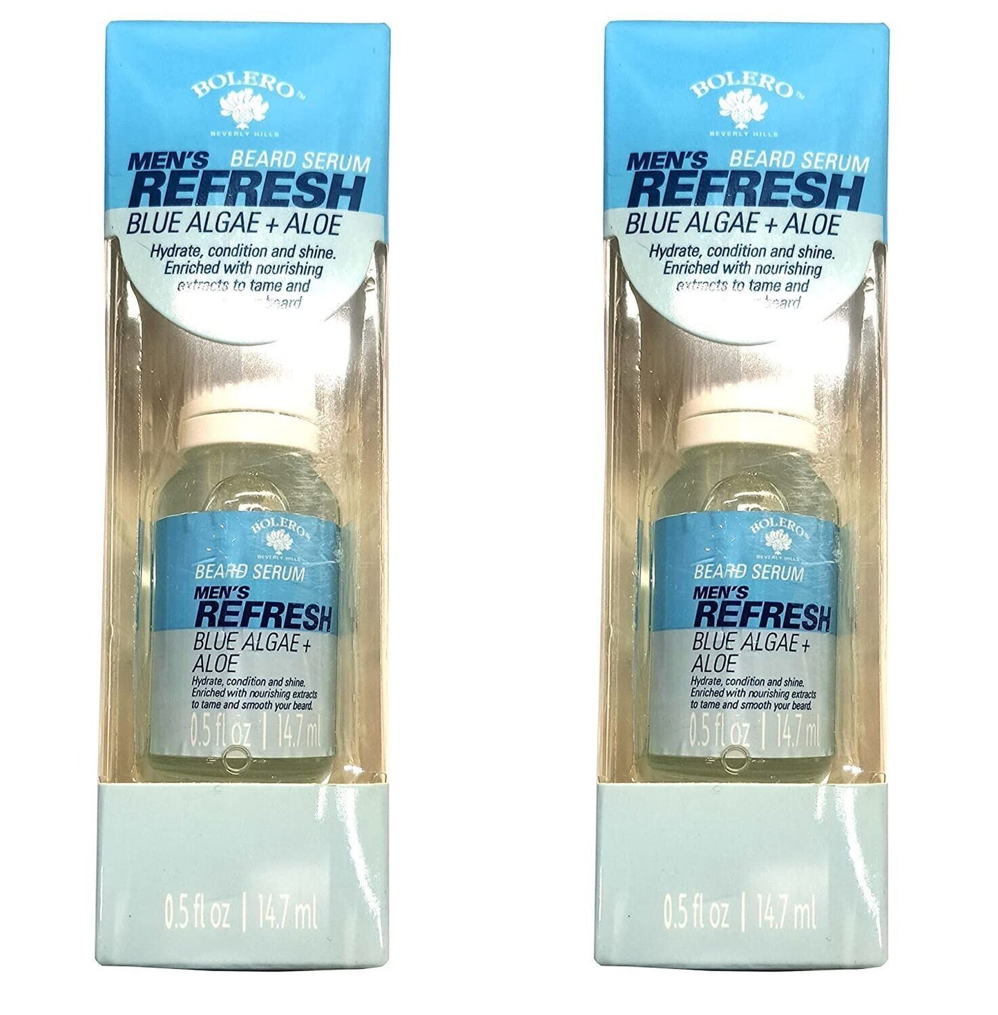 Bolero Beverly Hills Men`s Refresh Beard Serum - Blue Algae & Aloe 0.5fl oz Set