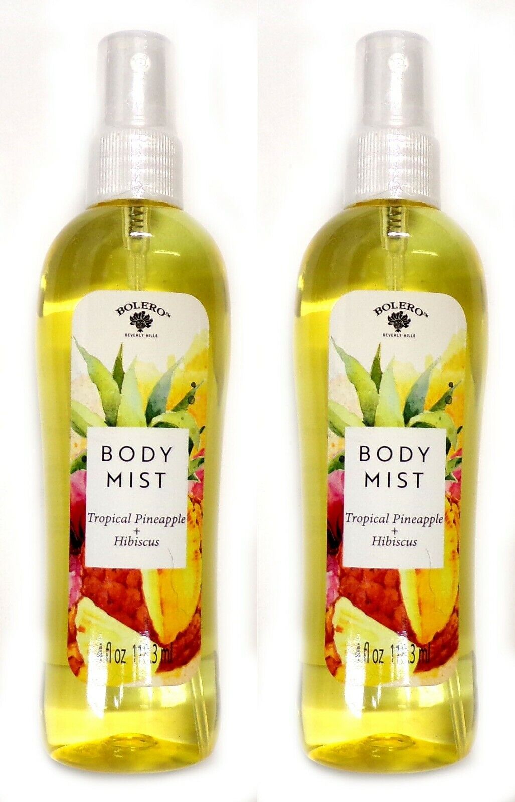 Bolero Body Mist Tropical Pineapple + Hibiscus 4fl oz 118.3 ml (Set of 2)