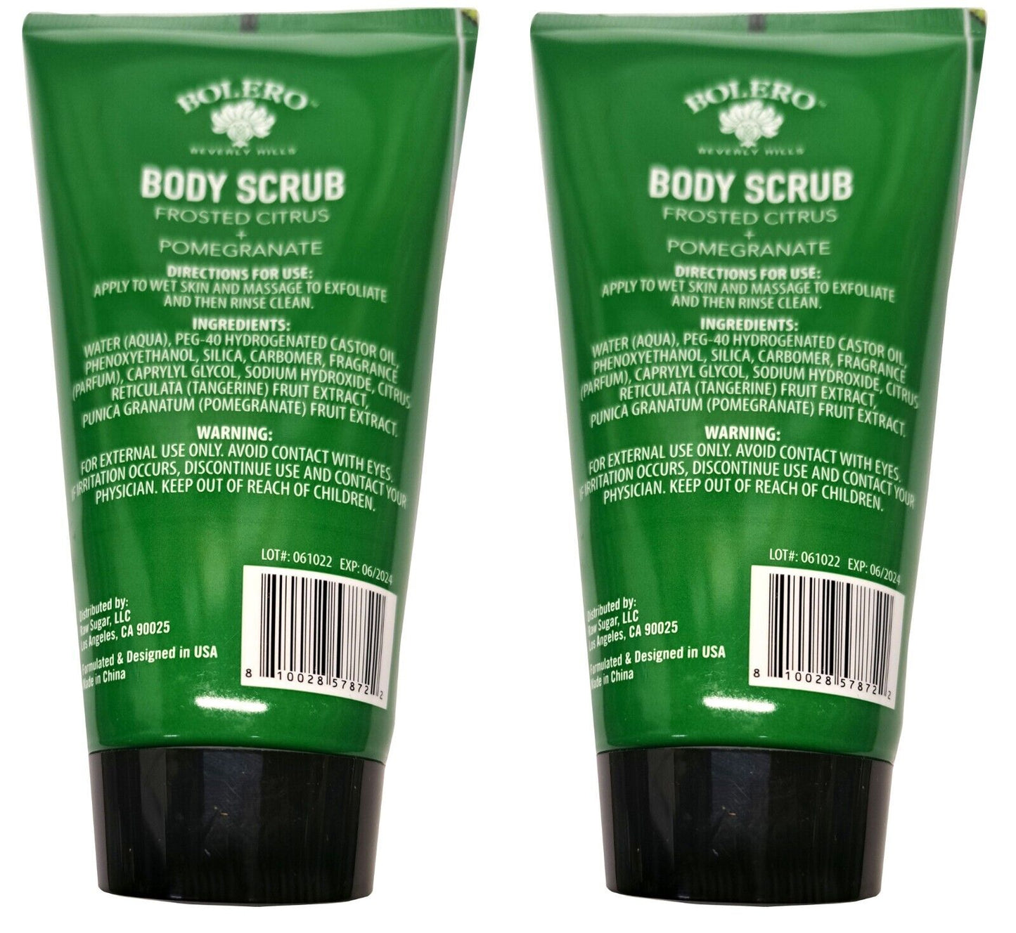 Bolero Body Scrub Frosted Citrus & Pomegranate 5fl oz. 147,8ml (Set of 2 Pack)