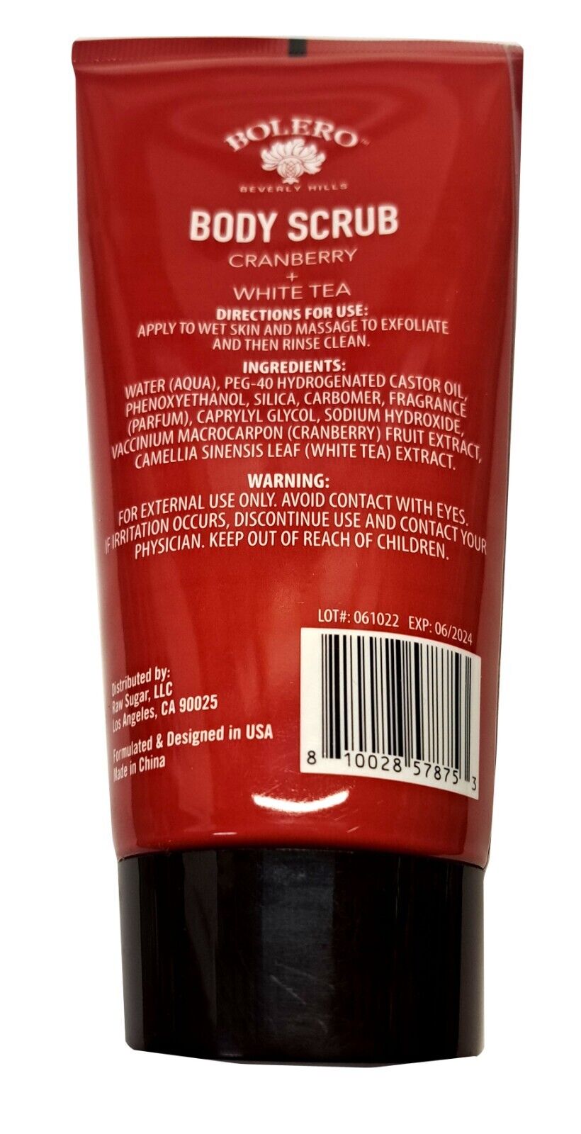 Bolero Body Scrub Cranberry & White Tea 5fl oz, 147,8ml