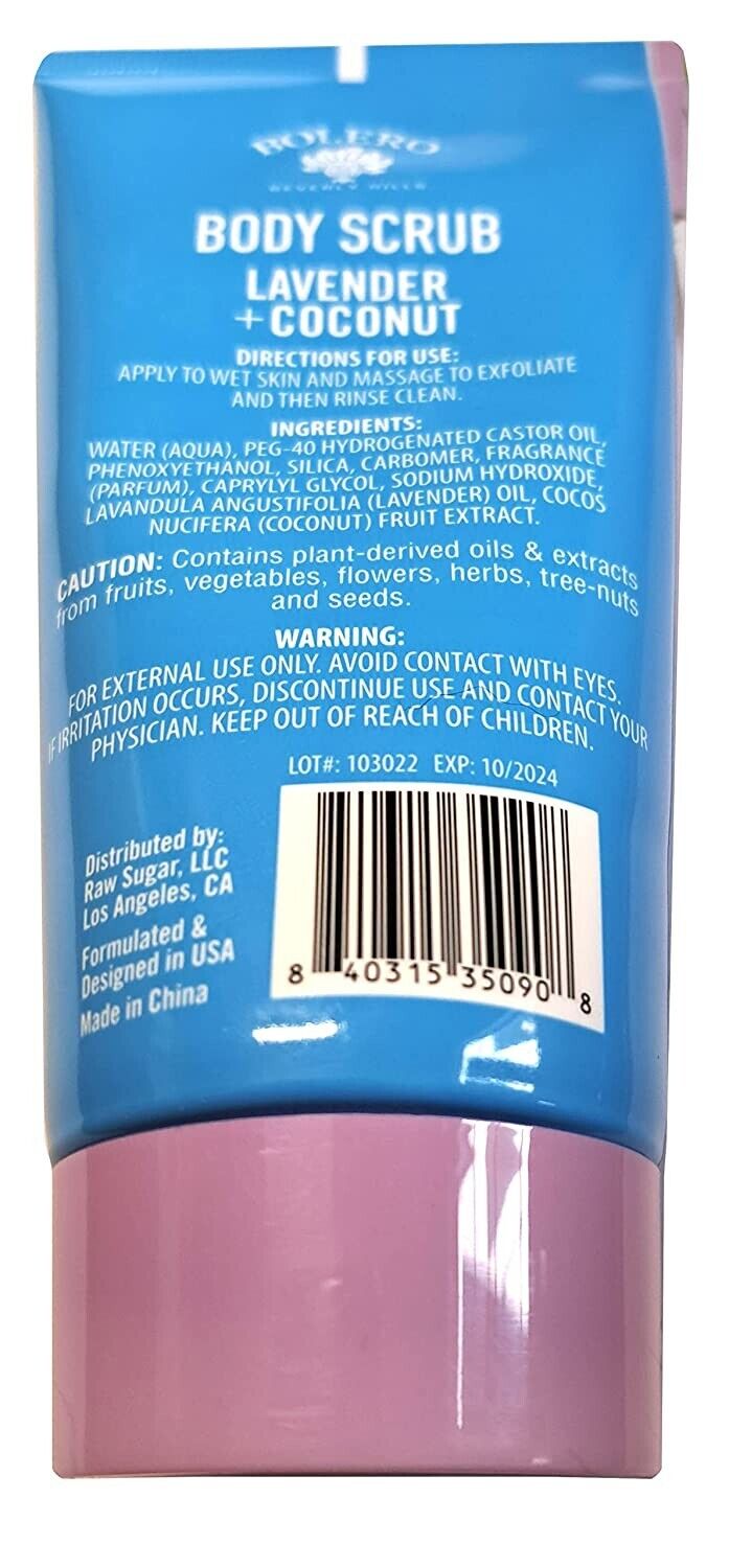 Bolero Body Scrub Lavender & Coconut 5fl oz. 147,8ml