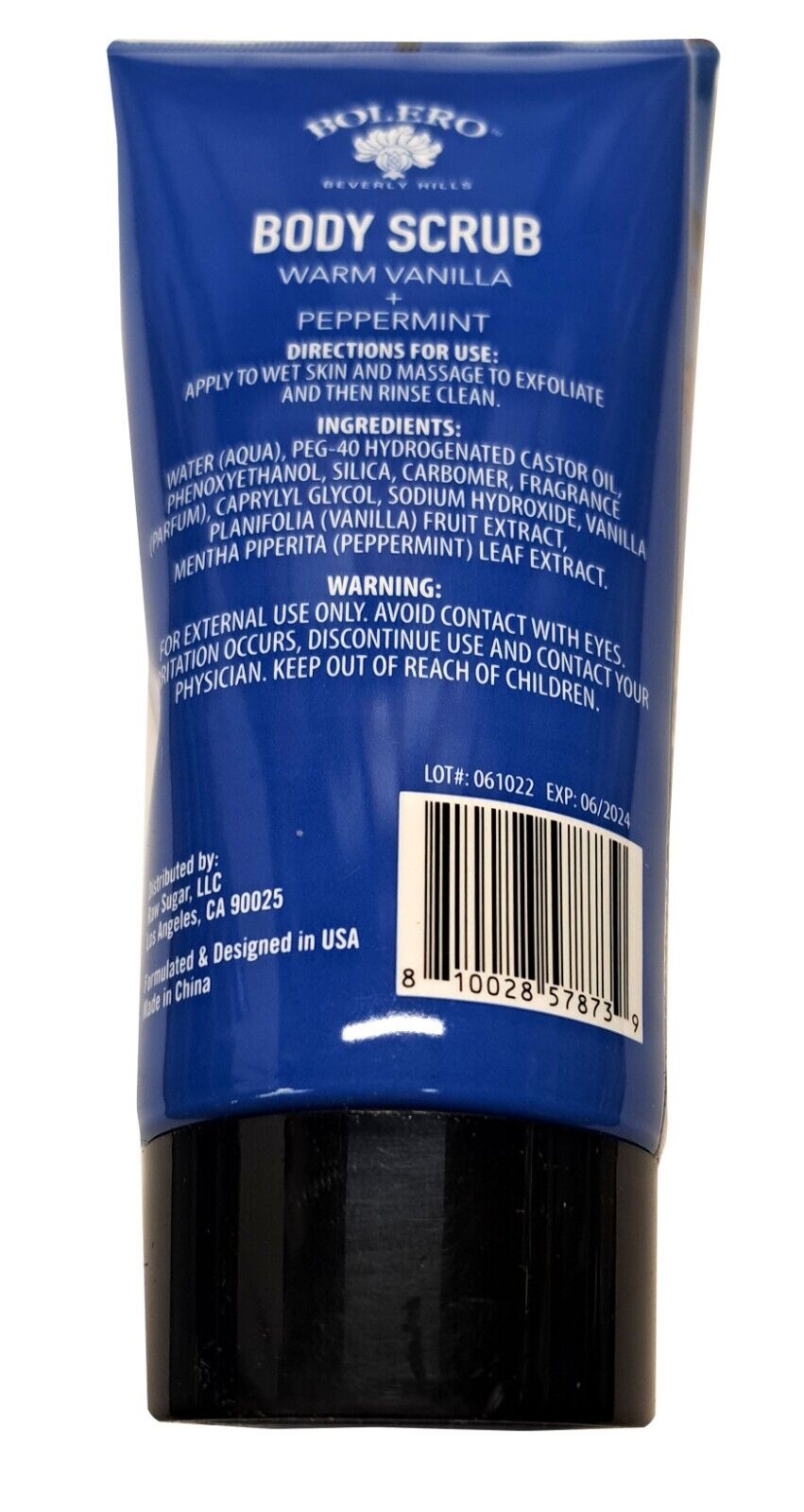 Bolero Body Scrub Warm Vanilla & Peppermint 5fl oz, 147,8ml