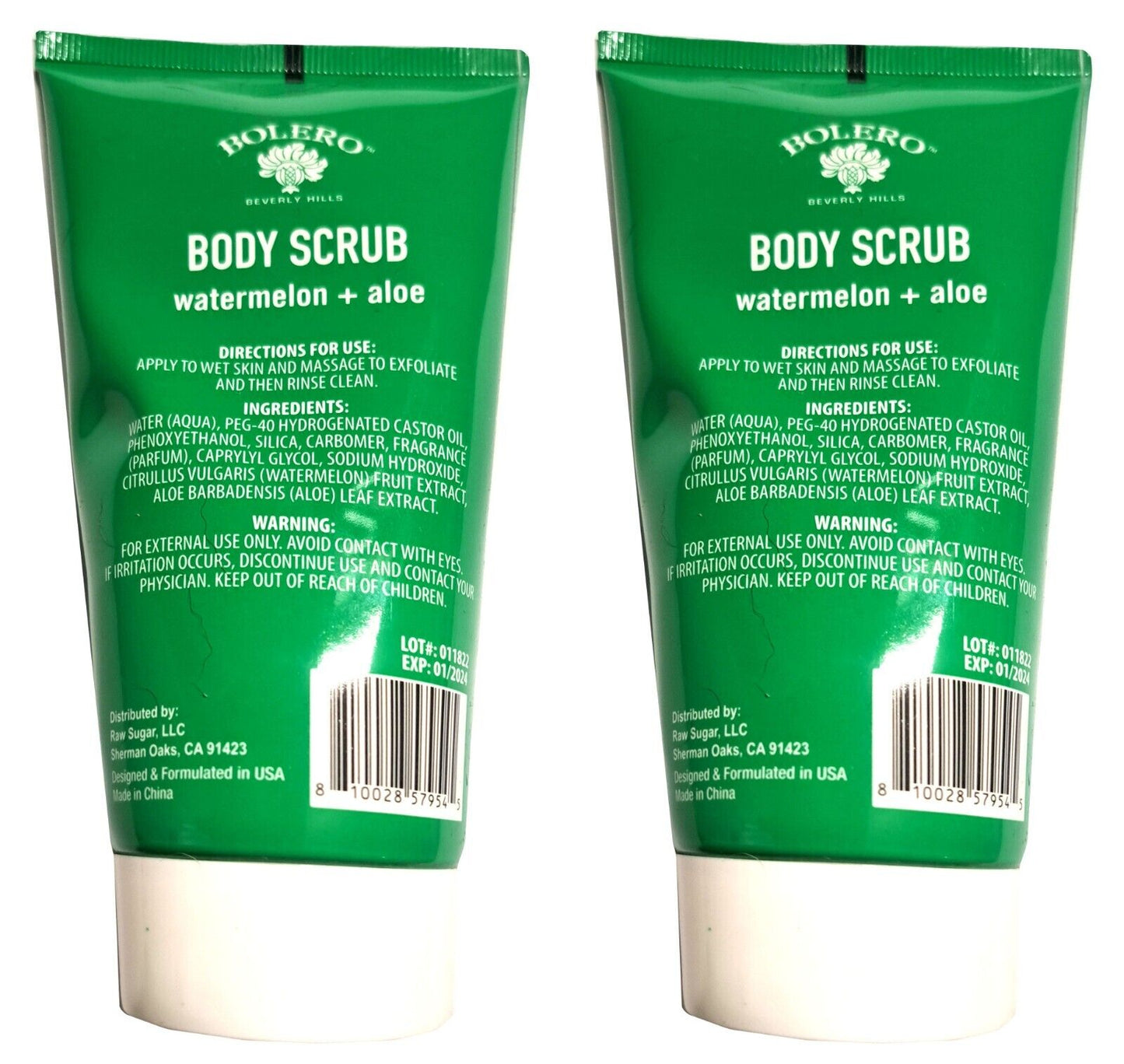 Bolero Body Scrub Watermelon & Aloe 5fl oz. 147,8ml (Set of 2)