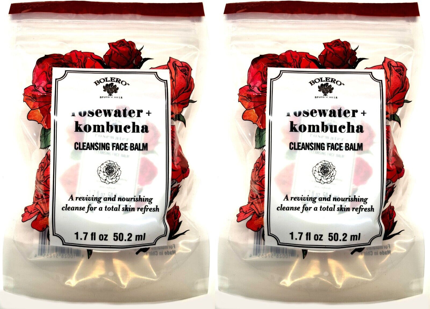 Bolero Cleansing Facial Balm - Rosewater & Kombucha 1.7fl oz, 50.2ml (Set of 2)