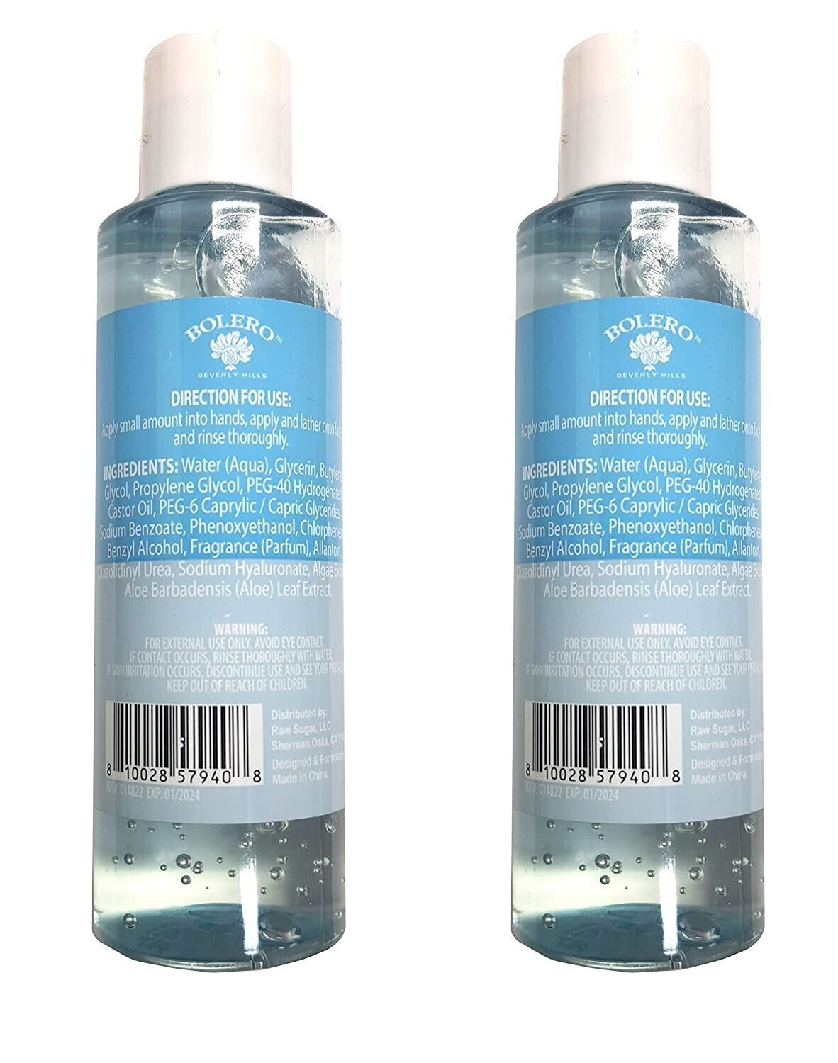 Bolero Facial Cleanser Men's Refresh Blue Algae & Aloe 5fl oz Set of 2