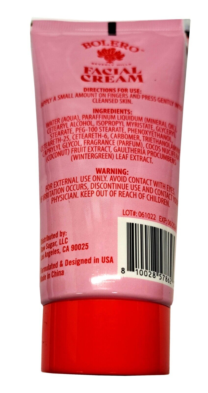 Bolero Facial Cream Coconut + Winter Berry Hydrate, Revive & Replenish 3fl oz
