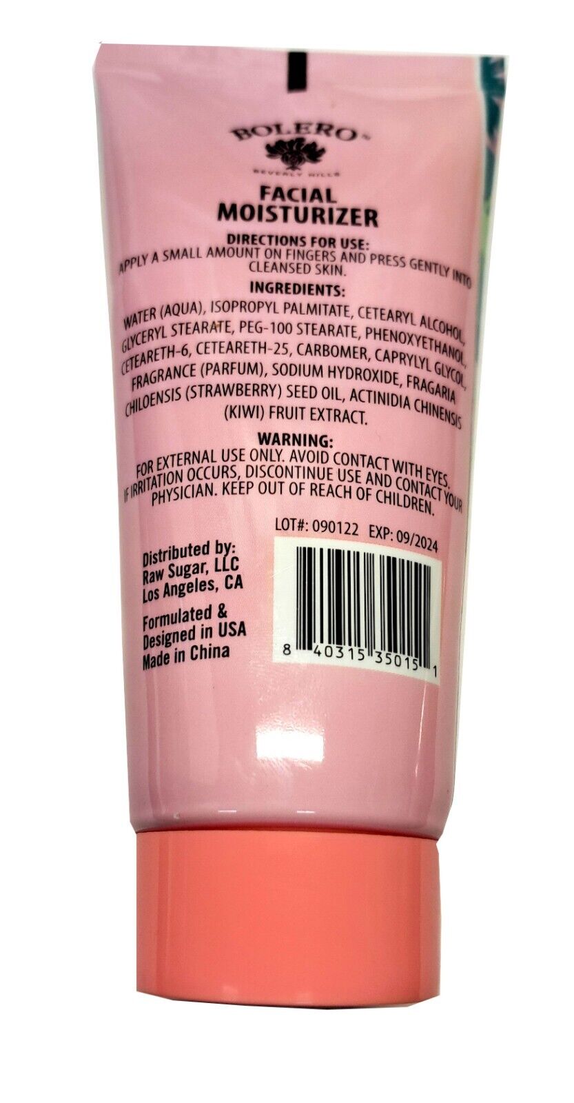 Bolero Facial Moisturizer Strawberry Seed & Kiwi 3fl oz, 88.7ml