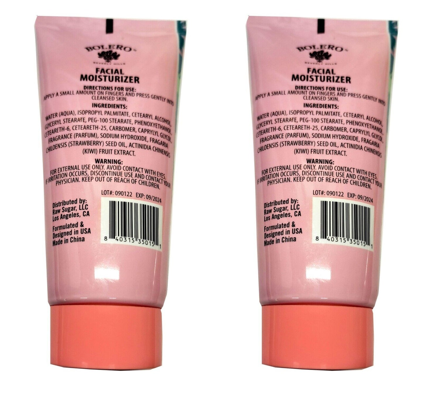 Bolero Facial Moisturizer Strawberry Seed & Kiwi 3fl oz, 88.7ml (Set of 2 Pack)