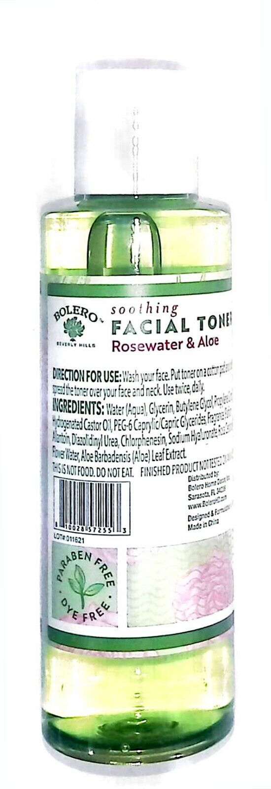 Bolero Facial Toner - Rosewater & Aloe 4fl oz 118ml