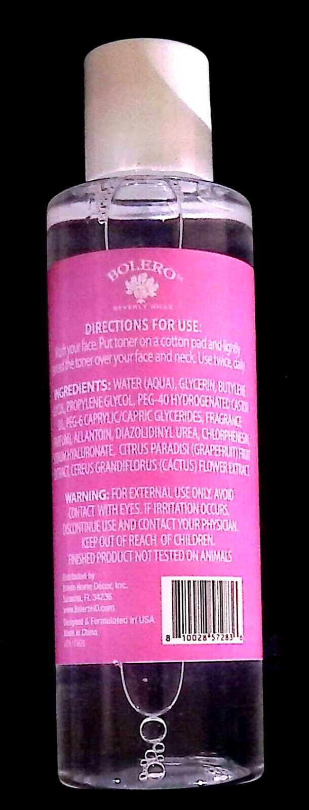 Bolero Facial Toner Pink Grapefruit + Cactus Water 5fl oz 147.8ml