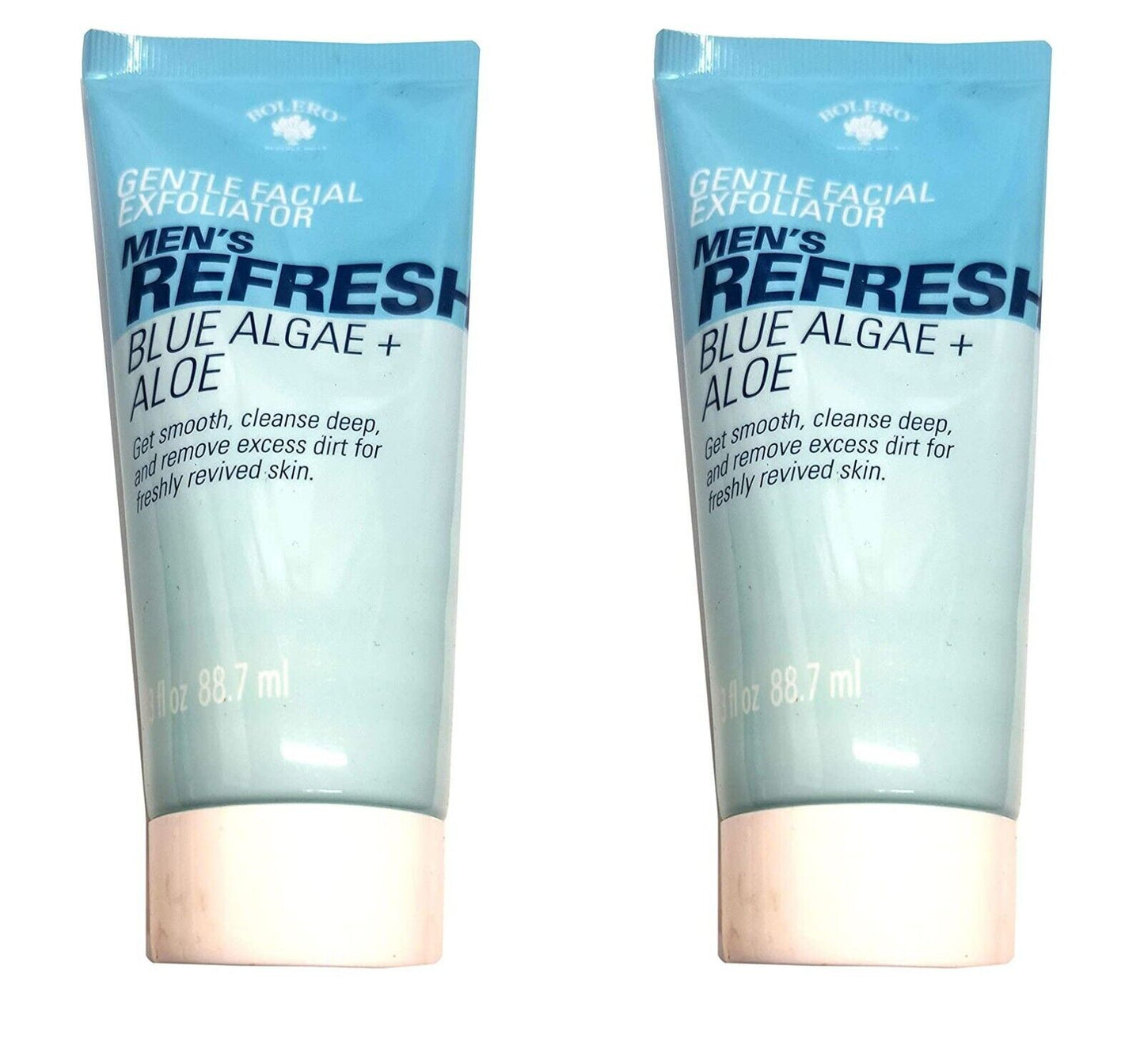 Bolero Gentle Facial Exfoliator Men's Refresh - Blue Algae & Aloe 3fl oz Set