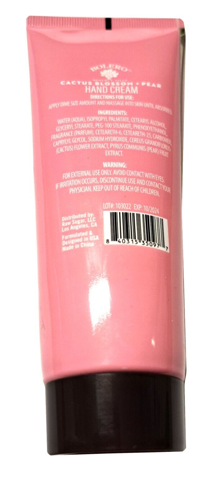 Bolero Hand Cream Cactus Blossom & Pear 4fl oz (Set of 2)
