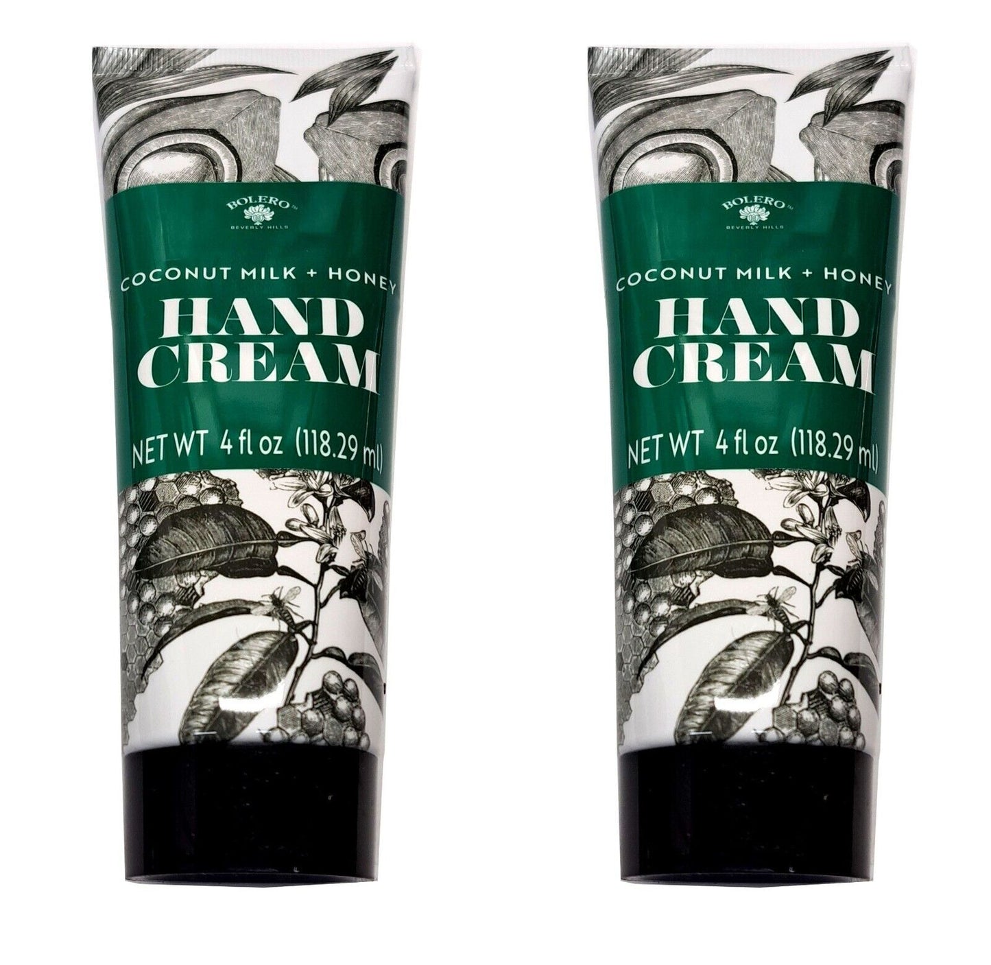 Bolero Hand Cream Coconut Milk & Honey 4fl oz, 118,29ml (Set of 2 Pack)