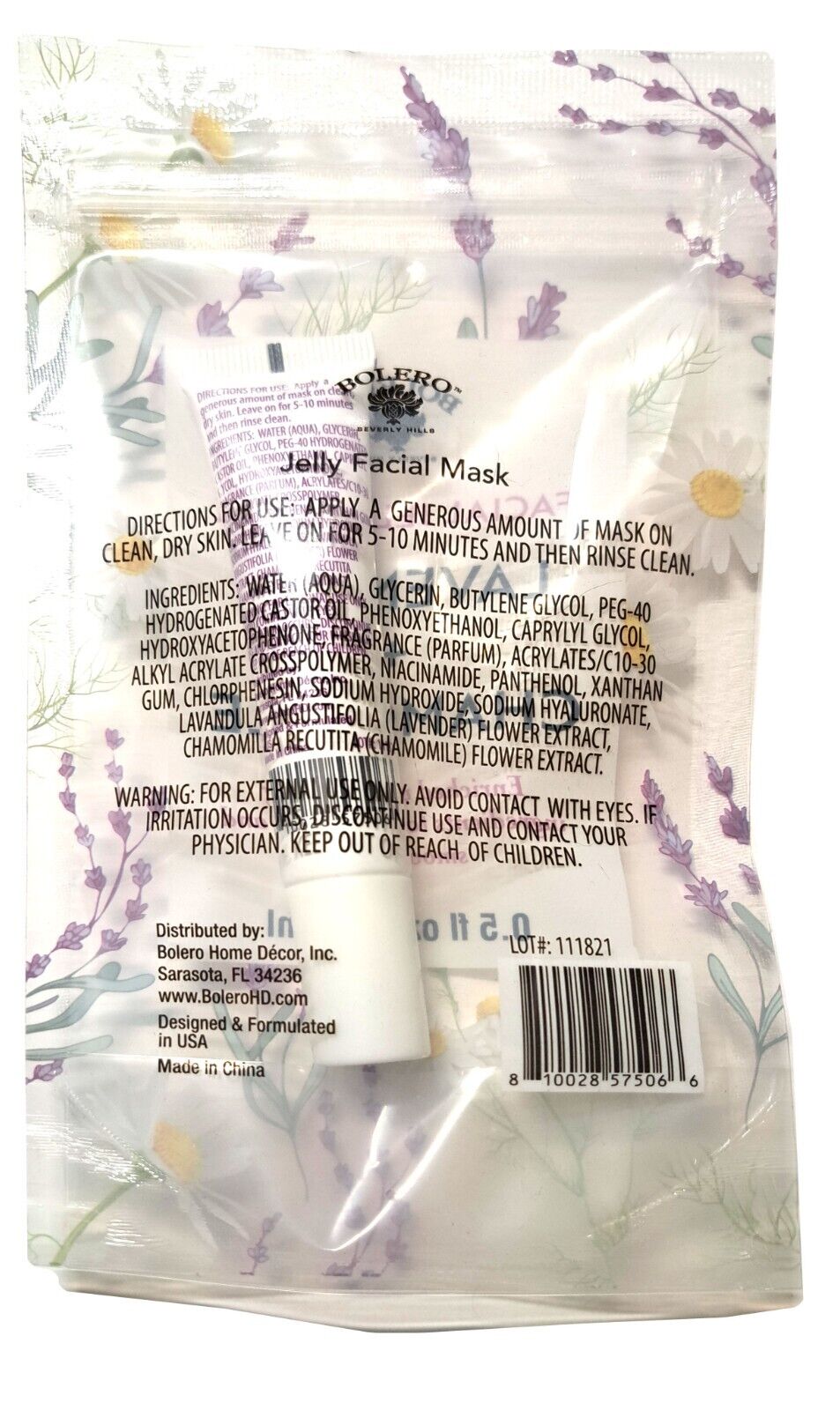 Bolero Jelly Facial Mask Lavender + Chamomile 1fl oz 29.5ml (Set of 2)