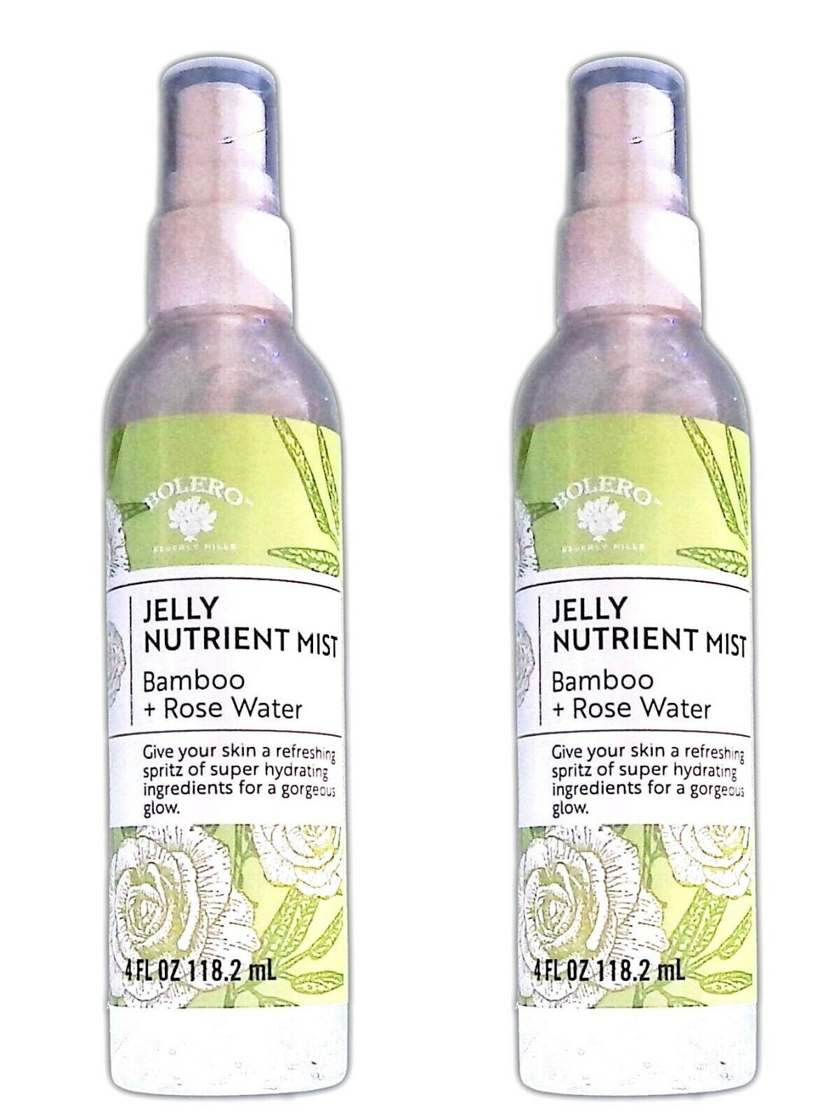 Bolero Jelly Nutrient Mist Bamboo + Rose Water 4fl oz 118.2ml (Set of 2 Pack)