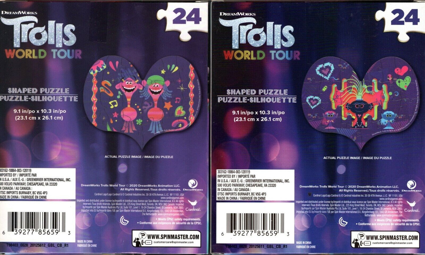 DreamWorks Trolls World Tour - 24 Shaped Puzzle - (Set of 2)