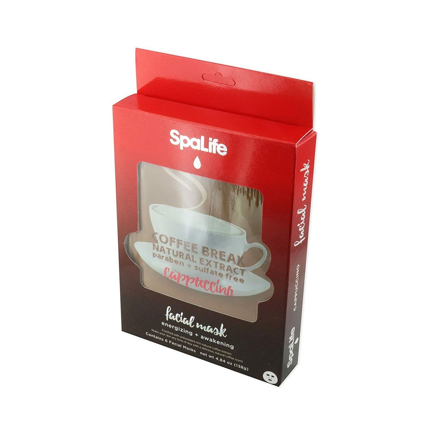SpaLife 6 Pack Coffee Break Face Masks (Cappuccino)