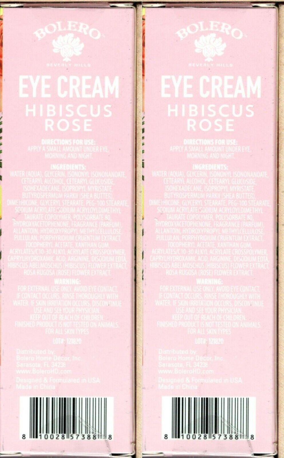 Eye Cream Hibiscus Rose Refresh, Nourish & Revive 0.5fl oz (14.7.8ml) (Set of 2)