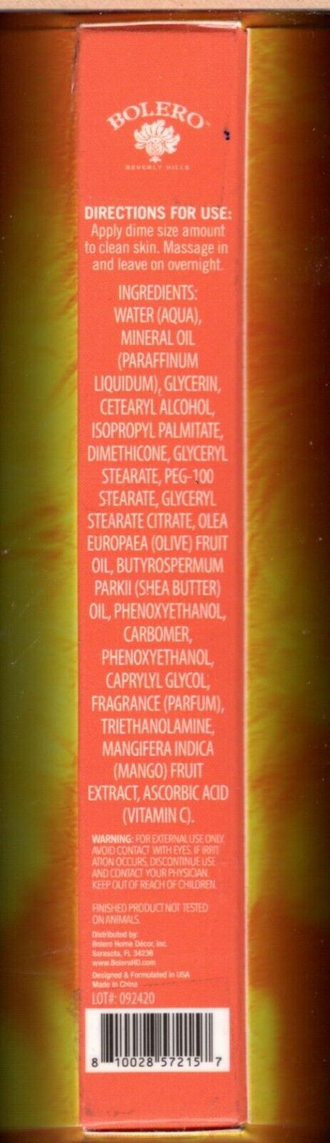 Over Night Detox Cream Mango & Vitamin C 0.5fl oz (14.7.8ml)