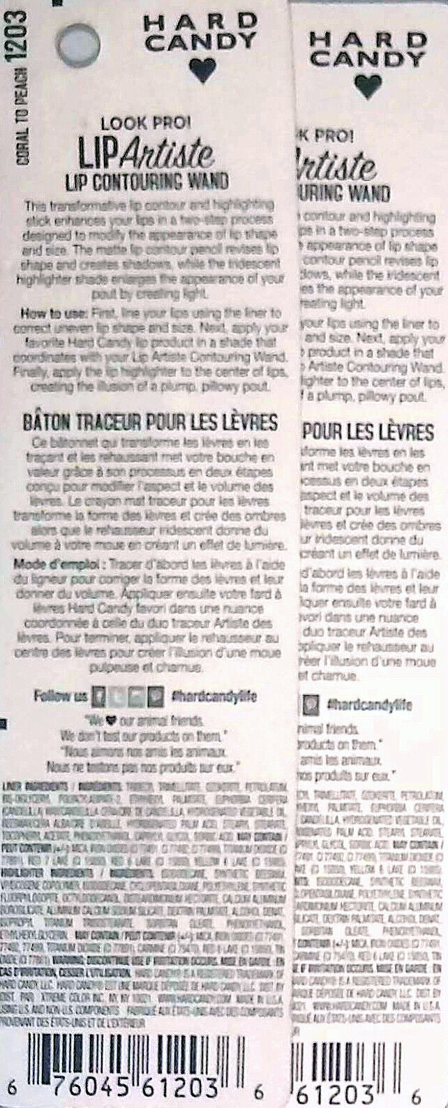 HARD CANDY Look Pro! Lip Artiste LIP Contouring Wand Stick Coral - 1203 Set