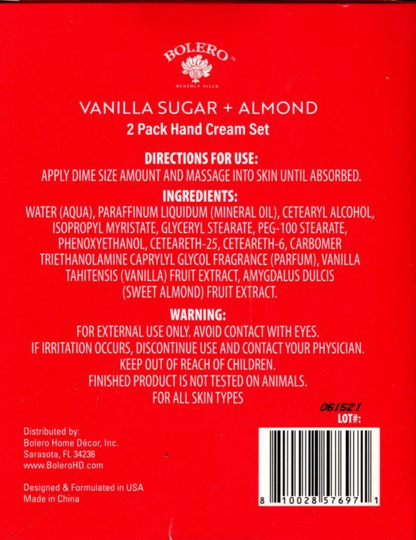 Vanilla Sugar + Almond Nourish + Hydrate Hand Cream 2 Pack Set Moisturize 2 x 1f