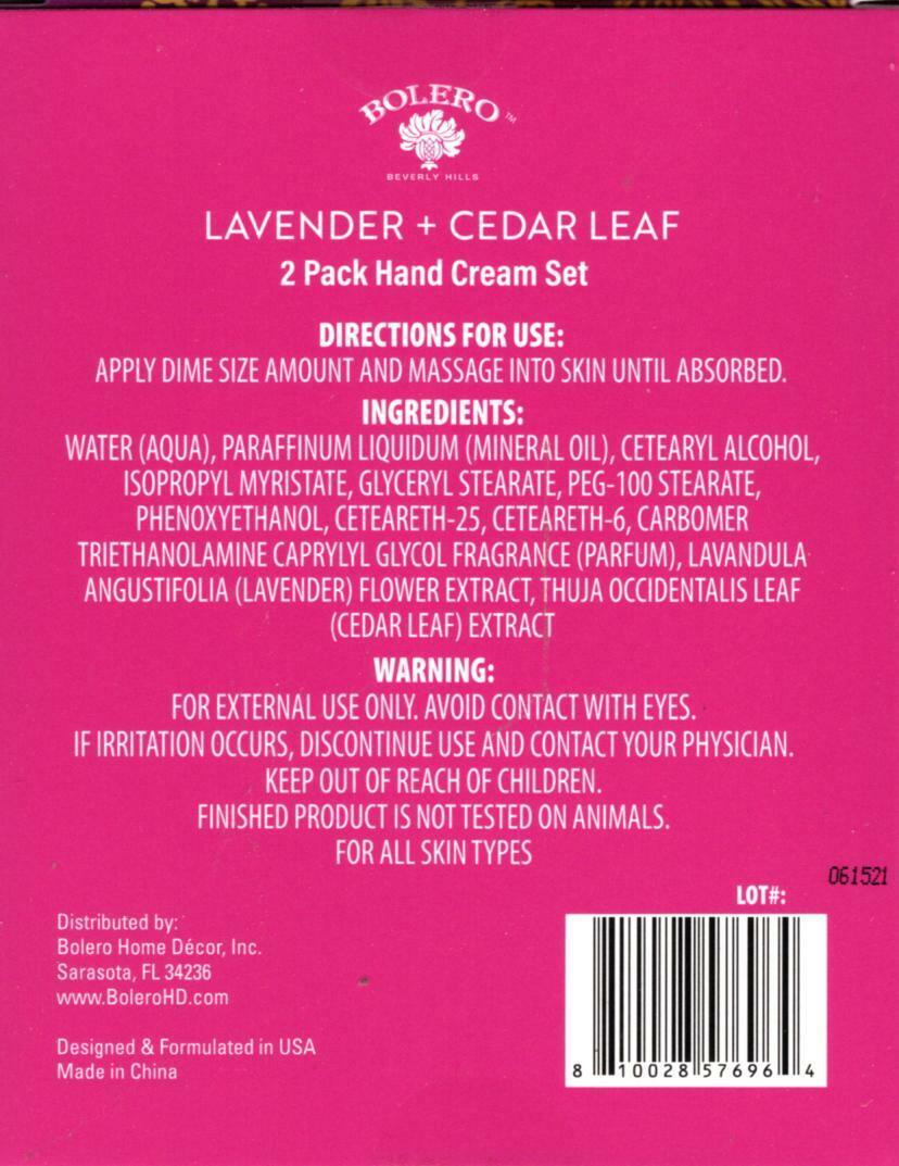 Lavender + Cedar leaf Nourish + Hydrate Hand Cream 2 Pack Set Moisturize Set