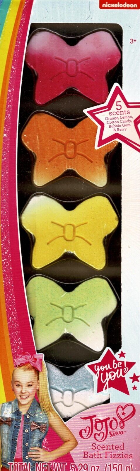 Nickelodeon JoJo Siwa Scented Bath Fizzies Total Net Wl 5.29oz 5 pieces per pack