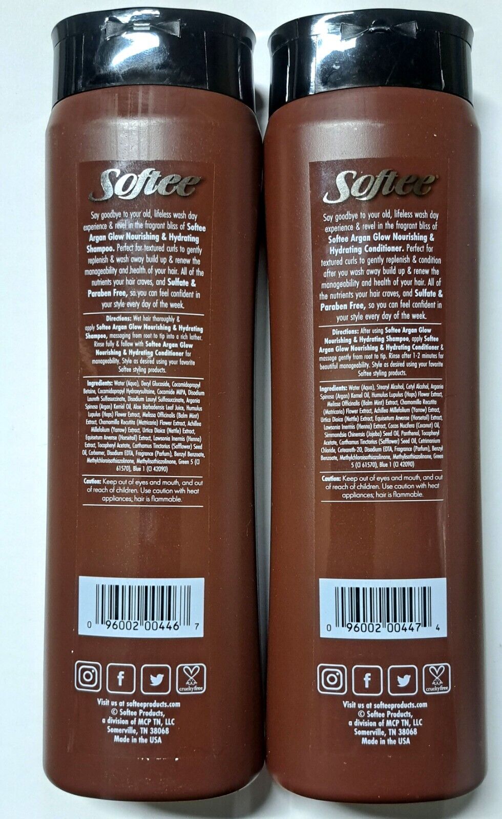 Softee Argan Glow Shampoo and Conditioner Nourishing & Hydrating Set of 2