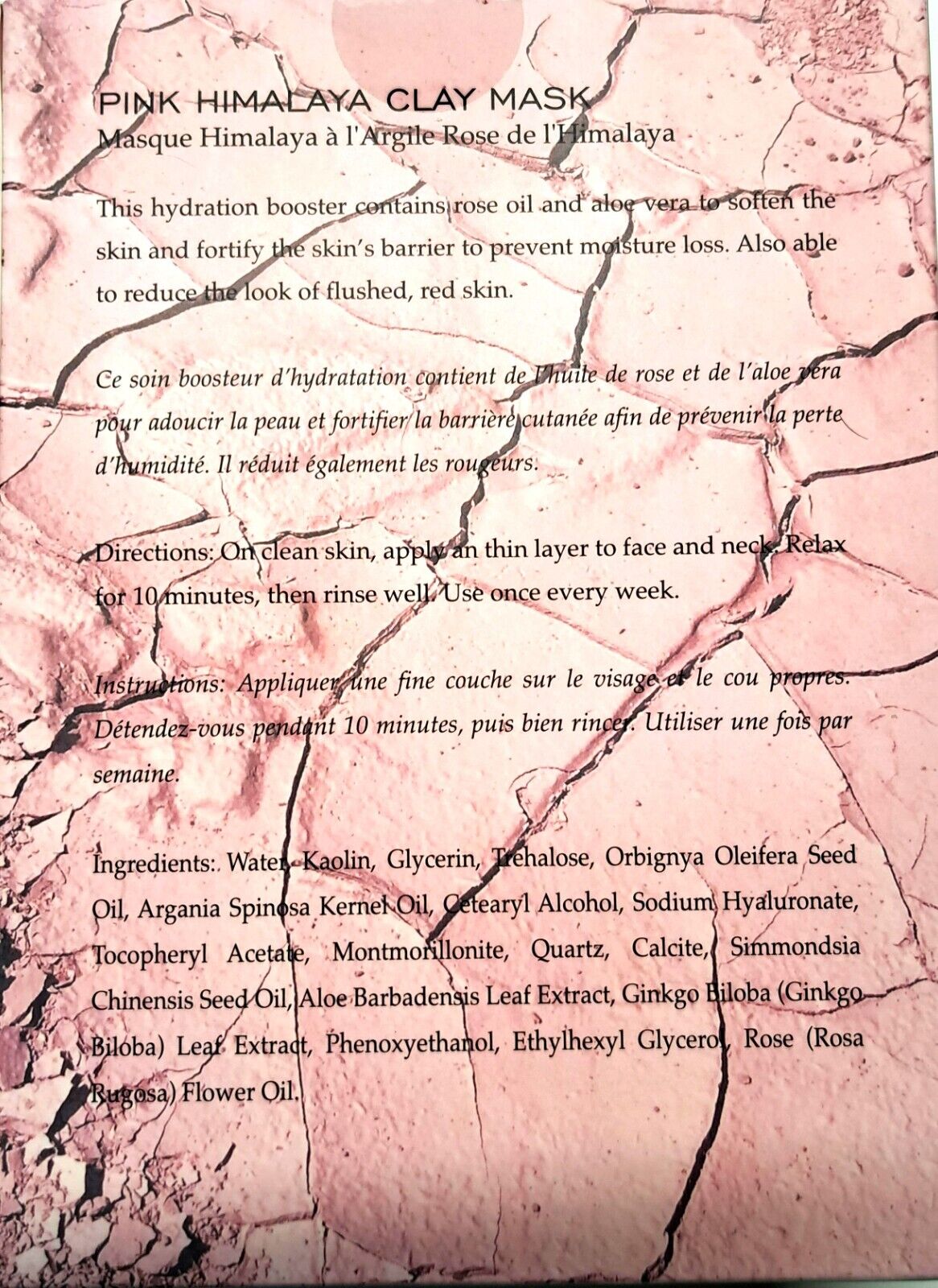 VIVO PER LEI Pink Himalaya Clay Facial Mask With Silicone Spatula