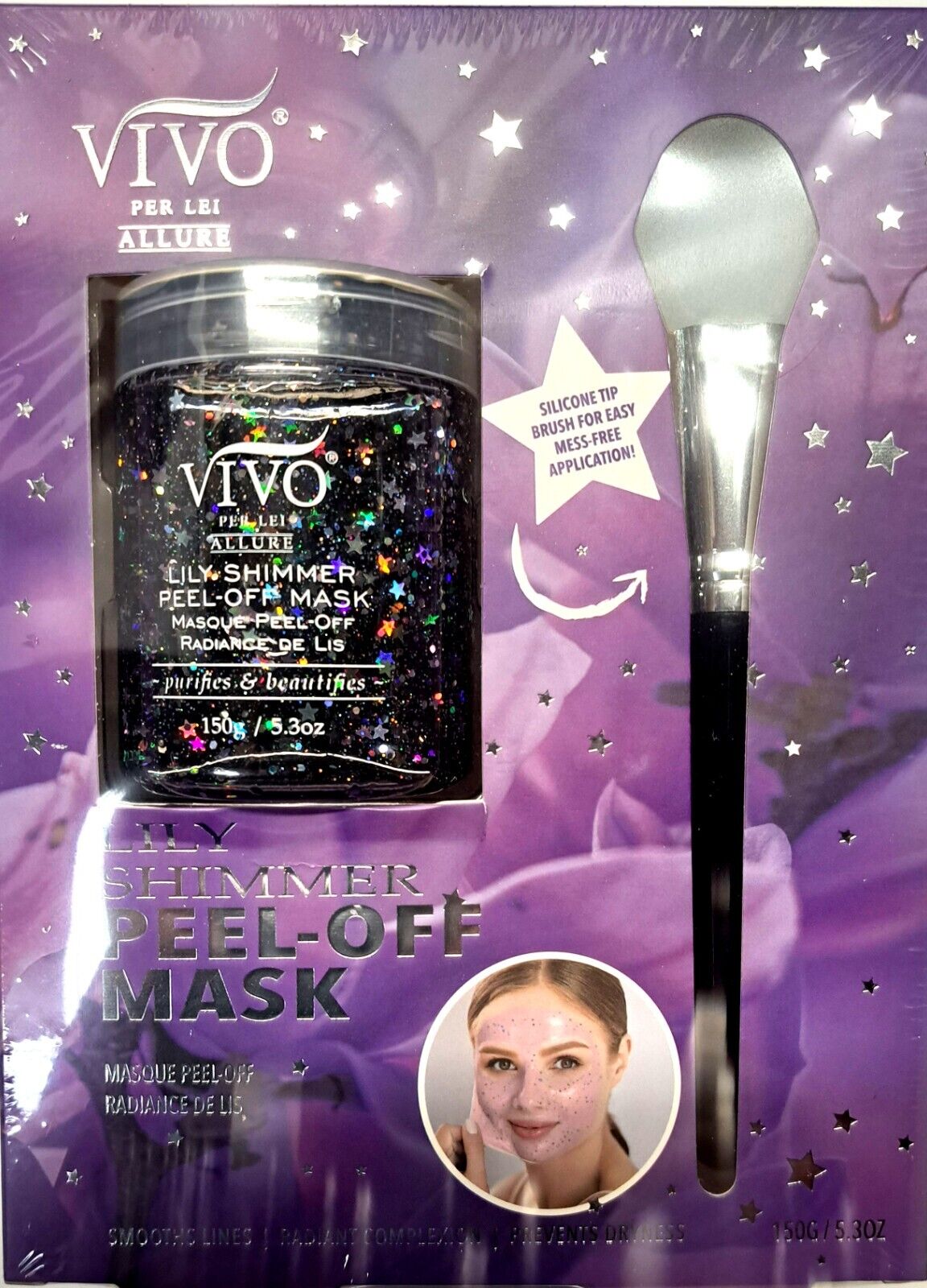 Vivo Lily Shimmer Peel Off Mask Smooth Radiant Prevents Dryness