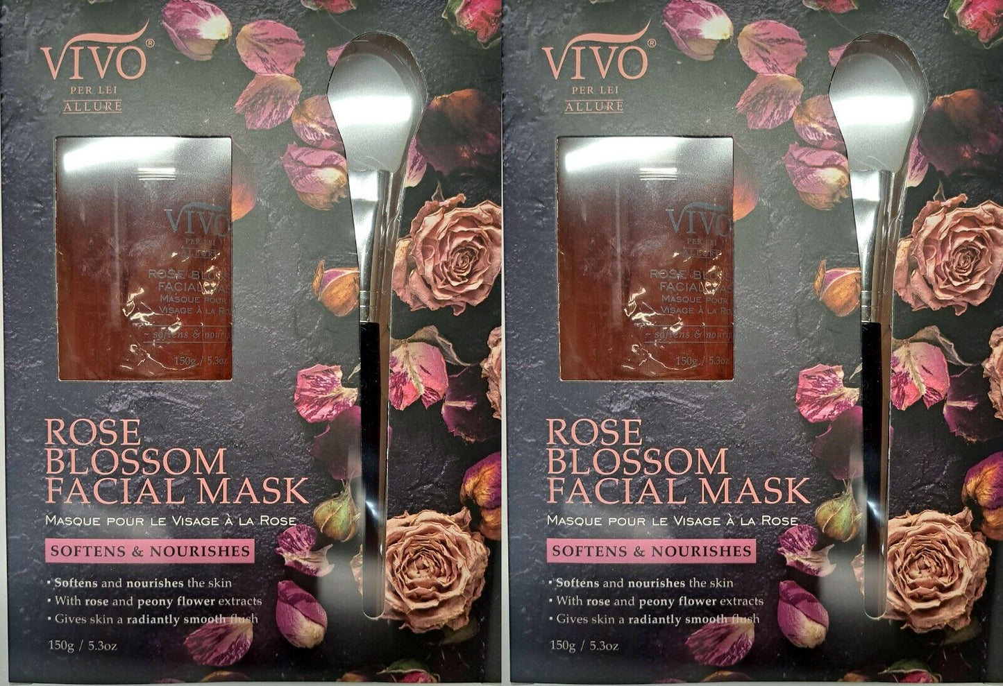 Rose Blossom Facial Mask Softens & Nourishes (Set of 2 Pack)
