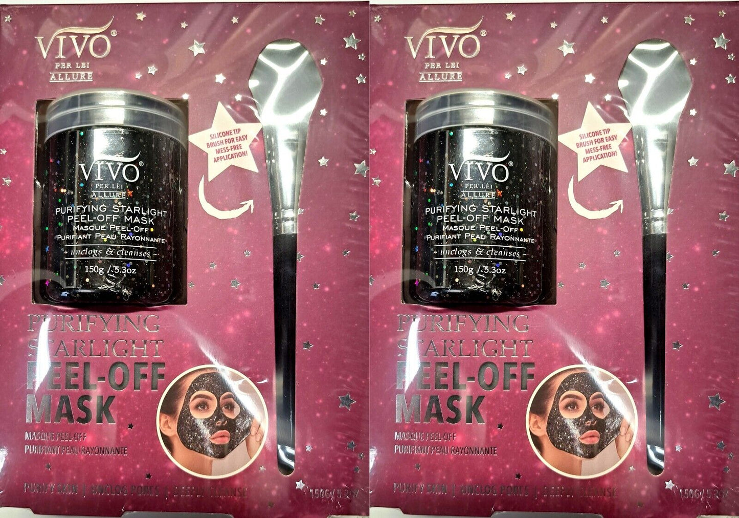 VIVO Allure Purifying Starlight Peel Off Mask Gift Set Unclogs & Cleanses Set