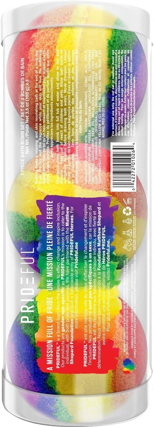 Prideful 3pc Bath Bomb Set (100gm X 3) (Set of 2 Pack)