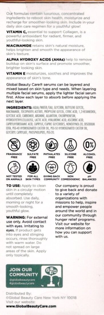 Global Facial Serum, Eye Cream, Skin Cream - Vitamin C - Vitamin C, Vitamin E