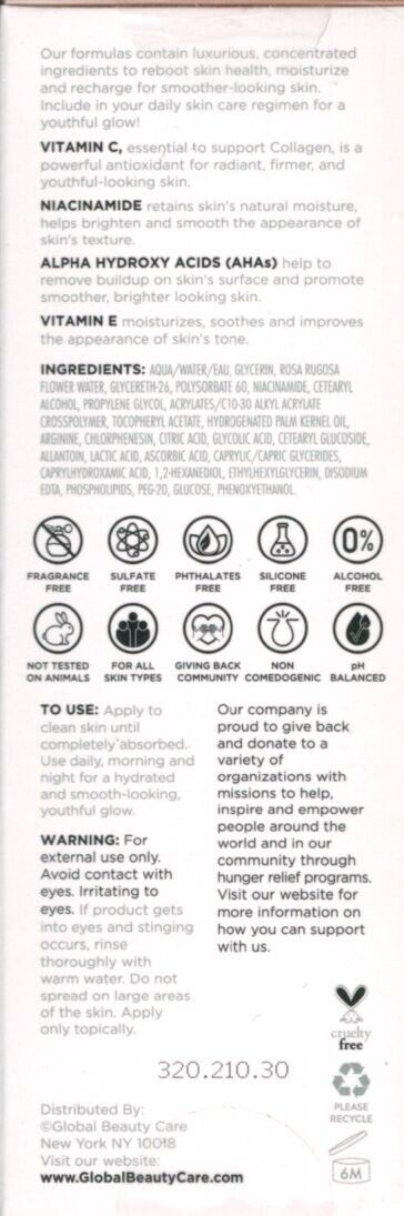 Global Glowing Vitamin C - Eye Cream with Niacinamide, AHA & Vitamin E 0.5fl oz