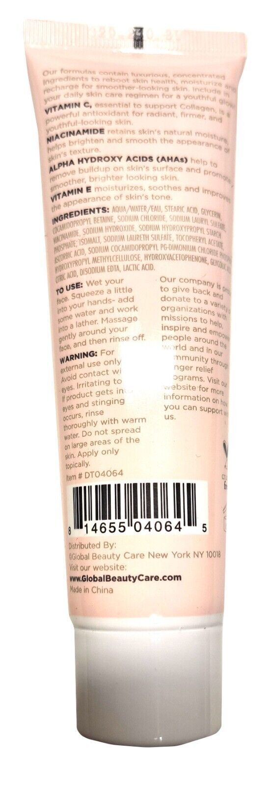 Global Glowing Vitamin C - Facial Cleanser with Niacinamide, AHA & Vitamin E 2fl