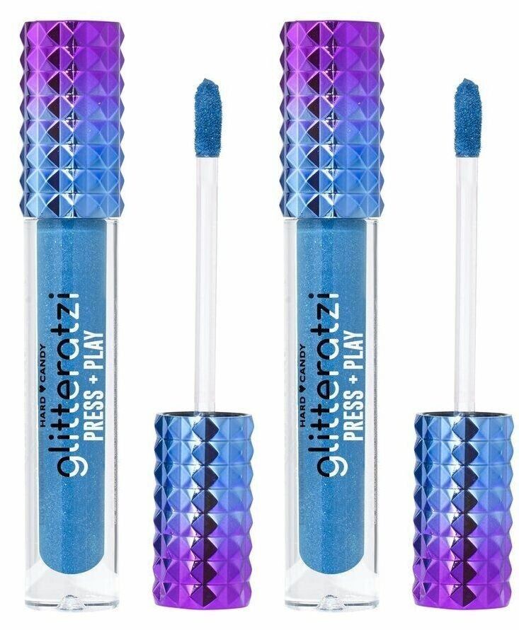 HARD CANDY GLITTERATI PRESS PLAY GLITTER REVEAL LIPSTICK TURQUOISE BLUE Set of 2