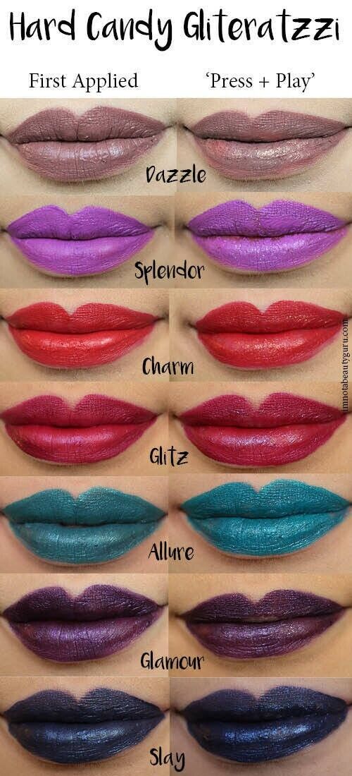 HARD CANDY GLITTERATI PRESS PLAY GLITTER REVEAL LIPSTICK TURQUOISE BLUE Set of 2