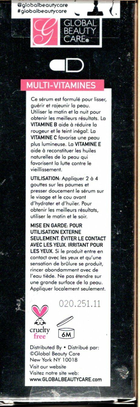 Global Beauty Care Multi-Vitamin Serum Vitamins B, C, E 1fl oz 30ml (Set of 2)