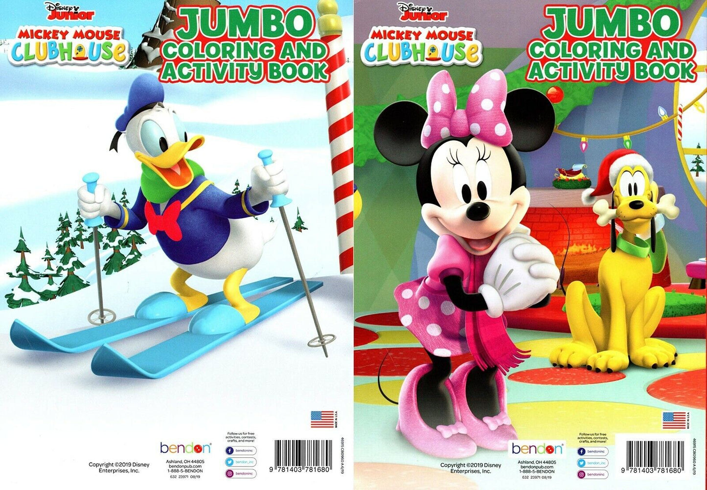 Mickey - Christmas Edition Holiday - Jumbo Coloring & Activity Book - (Set of 2)