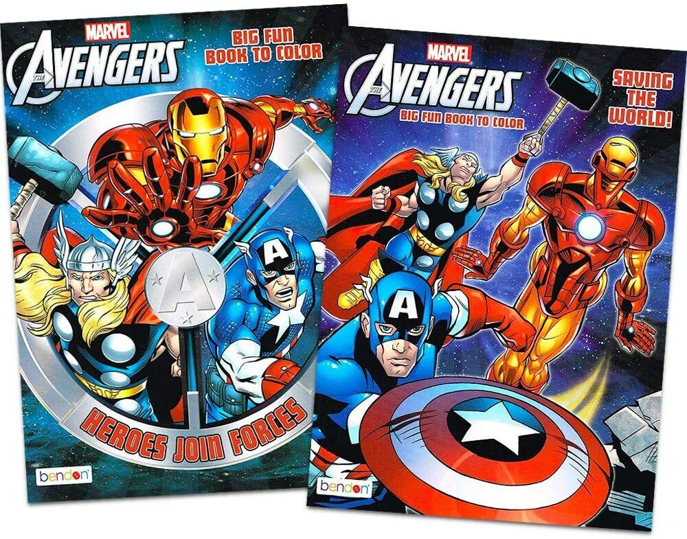Marvel Mighty Avengers Coloring and Activity Book Set (2 Books ~ 96 pgs Each)