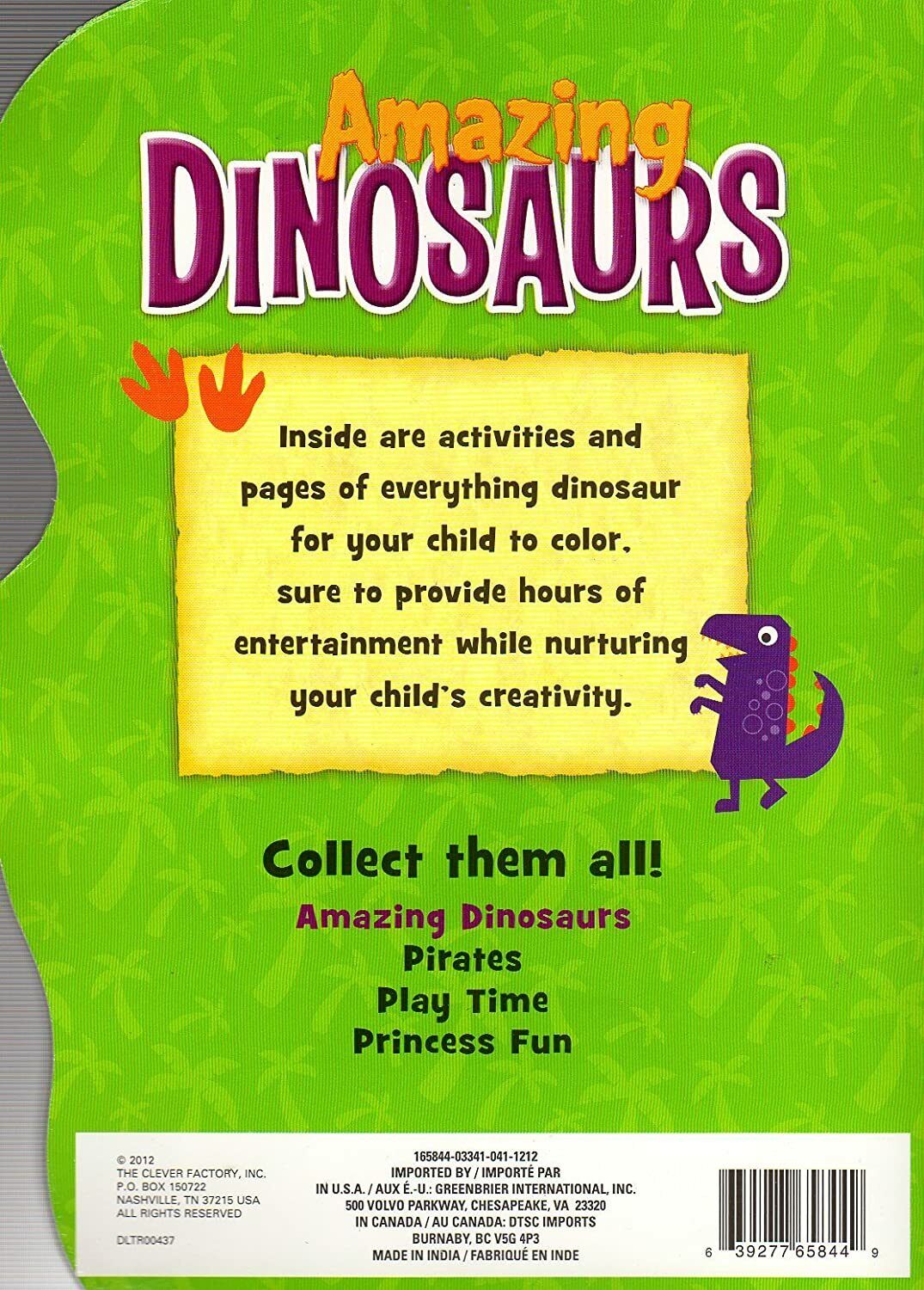 Amazing Dinosaurs - Coloring & Activity Book