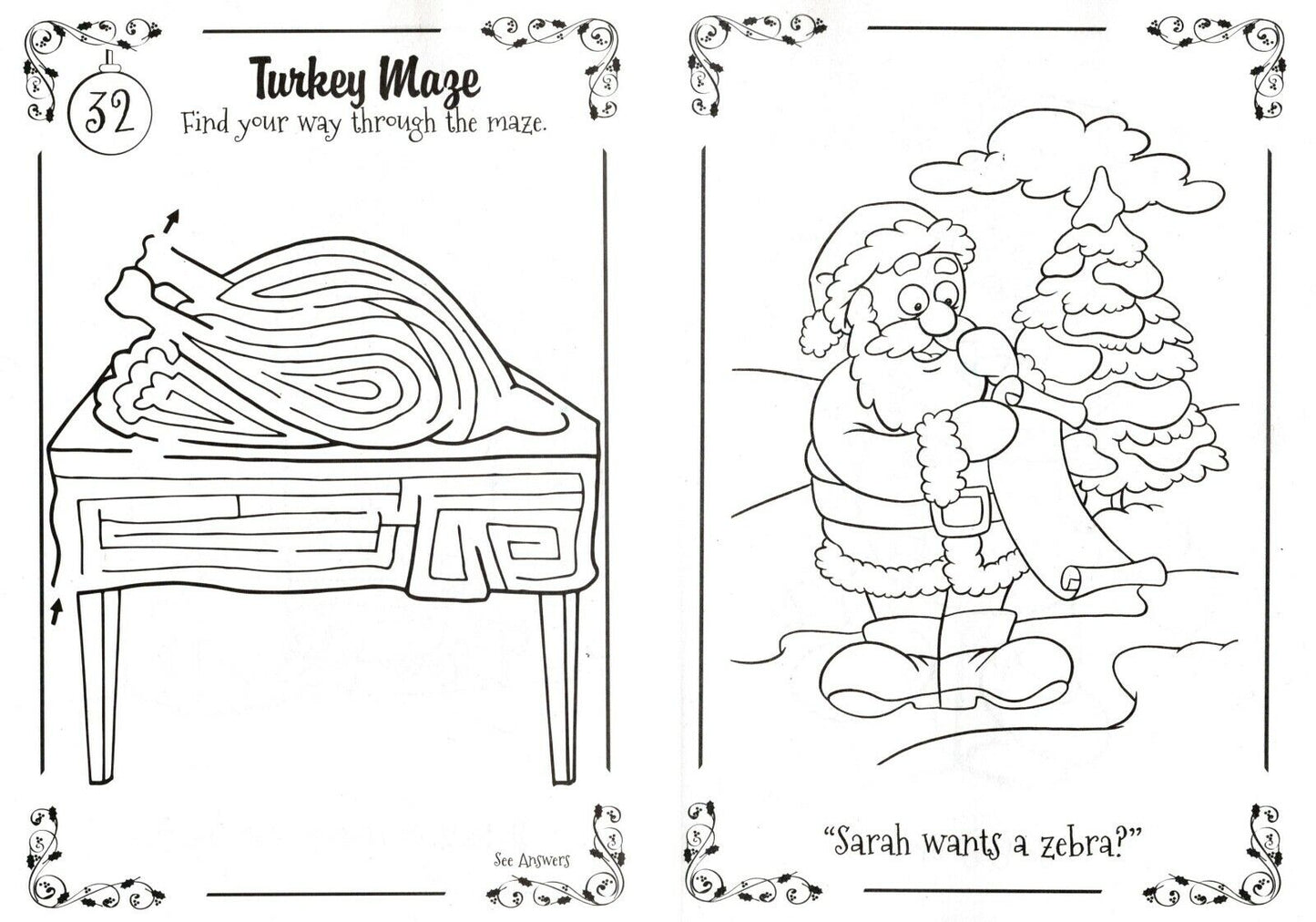 Christmas Edition Holiday Jumbo Coloring and Activity Book - (Set of 2 Books)